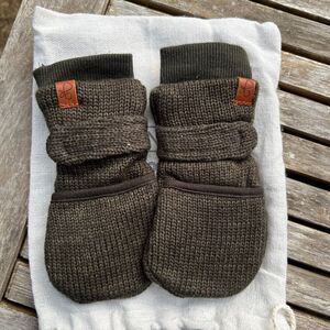 NEW Goumi Kids Pine Knit Baby Mitts 0-3 mo Organic Cotton Green Fall Gloves